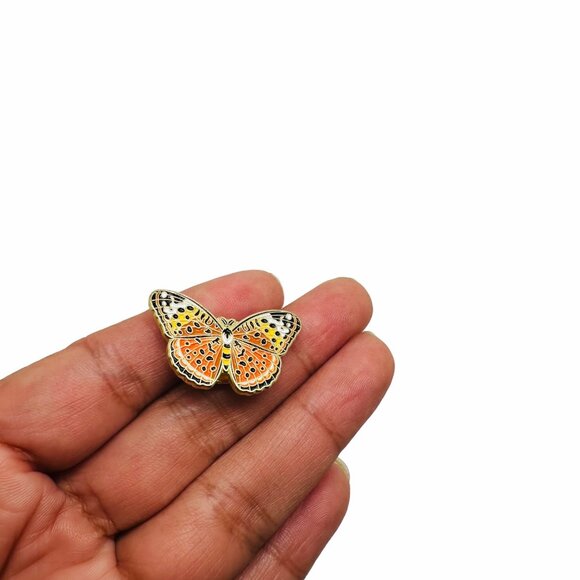 🦋Butterfly Pin Badge Creative Enamel Brooch Insect Brooch Lapel Alloy Orange Oz - Picture 2 of 6
